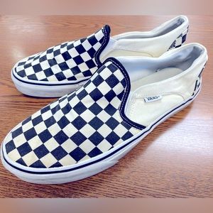 Vans Black and White Checkered Slip On Sneakers Women’s Size 8.5